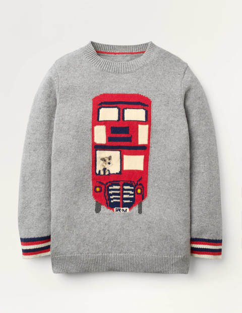 Graphic Crew Jumper - Grey Marl Graphic Crew Jumper - Grey Marl