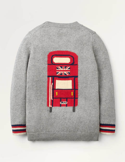 Graphic Crew Jumper - Grey Marl Graphic Crew Jumper - Grey Marl