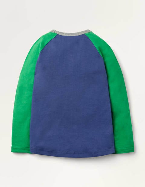 Raglan-Oberteil mit Regenbogenfarben - Segelblau, Shine On Raglan-Oberteil mit Regenbogenfarben - Segelblau, Shine On