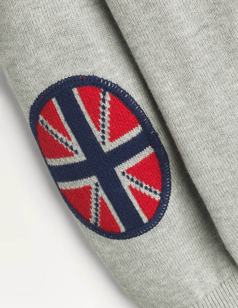Elbow Patch Cardigan - Grey Marl Elbow Patch Cardigan - Grey Marl
