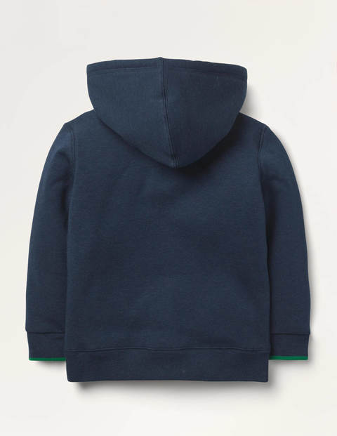 Borg-lined Zip-up Hoodie - Blue Marl Borg-lined Zip-up Hoodie - Blue Marl