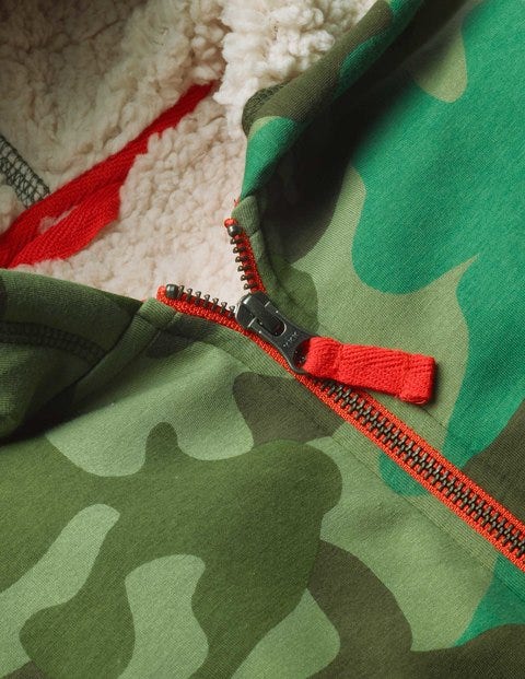 Borg-lined Zip-up Hoodie - Camouflage Borg-lined Zip-up Hoodie - Camouflage