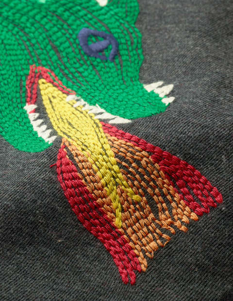 T-Shirt mit Superstitch - Anthrazit, Drache T-Shirt mit Superstitch - Anthrazit, Drache