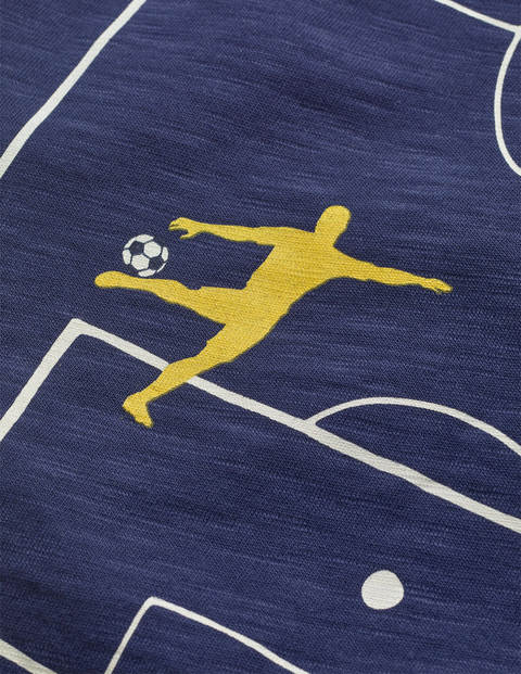 Sportliches T-Shirt mit Motiv - Schuluniform-Navy, Fußball Sportliches T-Shirt mit Motiv - Schuluniform-Navy, Fußball