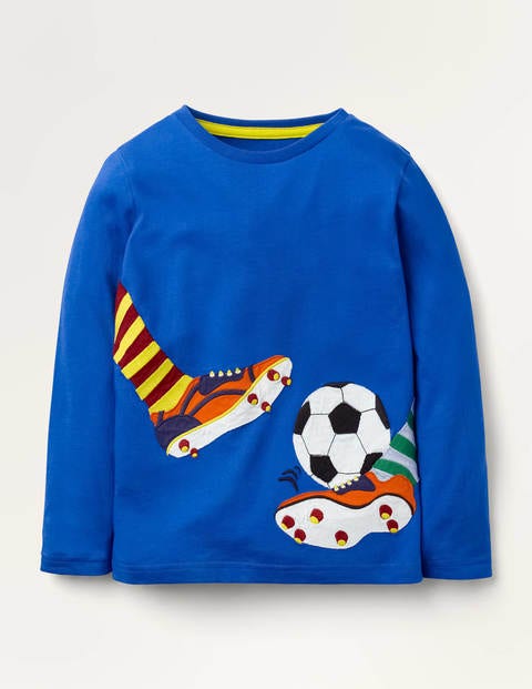 Hobbies Appliqué T-shirt - Brilliant Blue Football Hobbies Appliqué T-shirt - Brilliant Blue Football