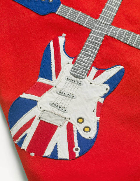 Hobbies Appliqué T-shirt - Fire Red Guitars Hobbies Appliqué T-shirt - Fire Red Guitars