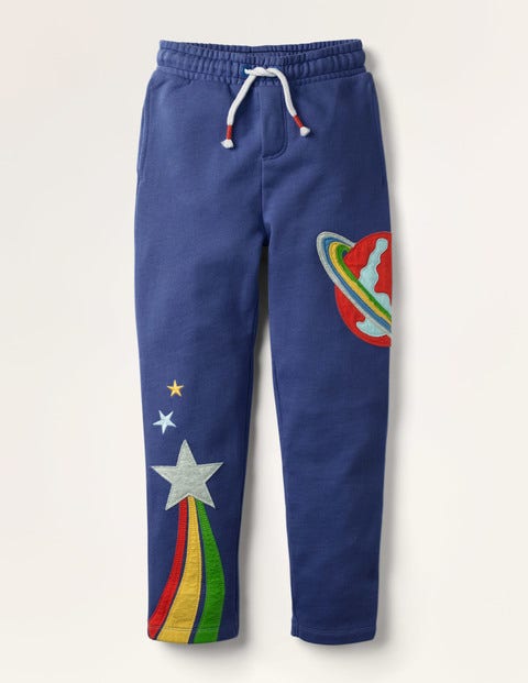 Appliqué Joggers - Starboard Blue Space Appliqué Joggers - Starboard Blue Space