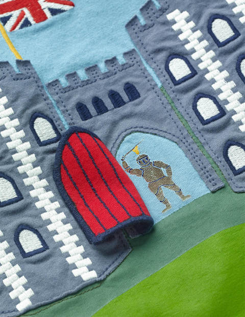 Medieval Lift-The-Flap T-shirt - Frosted Blue Castle Medieval Lift-The-Flap T-shirt - Frosted Blue Castle