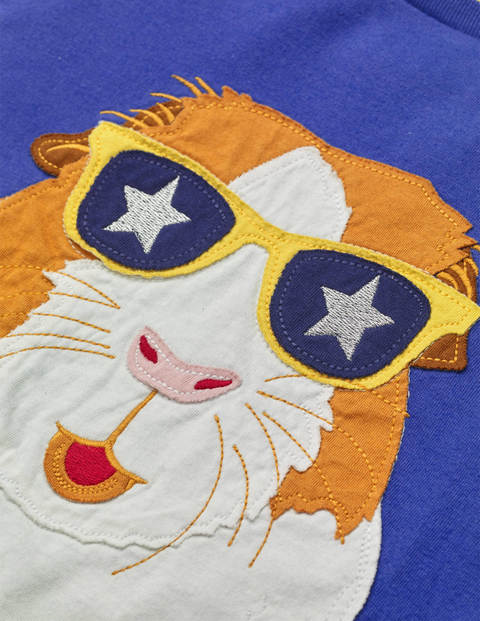 Sporty Animal Appliqué T-shirt - Greek Blue Guinea Pig Sporty Animal Appliqué T-shirt - Greek Blue Guinea Pig