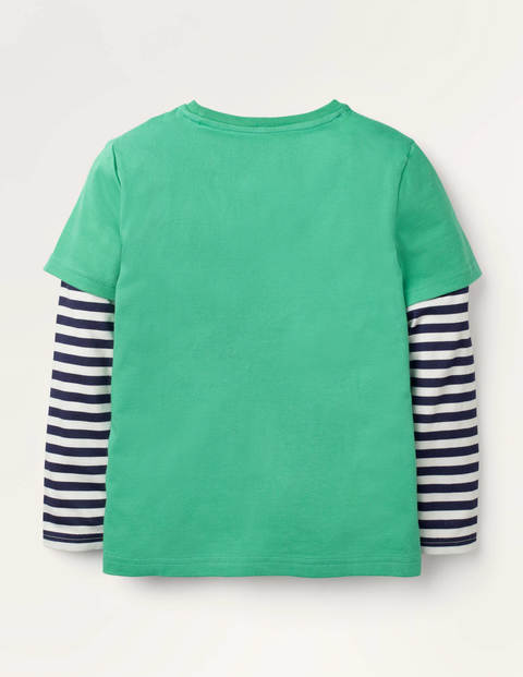 Sporty Animal Appliqué T-shirt - Asparagus Green Rabbit Sporty Animal Appliqué T-shirt - Asparagus Green Rabbit