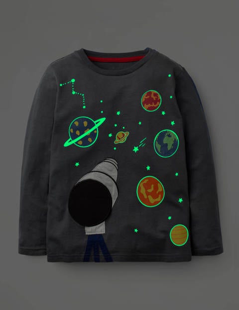 Glowing Novelty T-shirt - Smoke Grey Telescope Glowing Novelty T-shirt - Smoke Grey Telescope