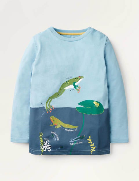 T-shirt à motif nature - Cycle de la grenouille bleu glacé T-shirt à motif nature - Cycle de la grenouille bleu glacé
