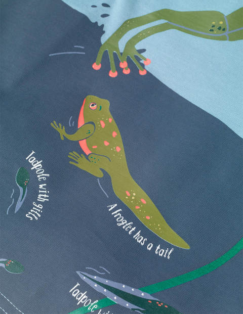 T-shirt à motif nature - Cycle de la grenouille bleu glacé T-shirt à motif nature - Cycle de la grenouille bleu glacé