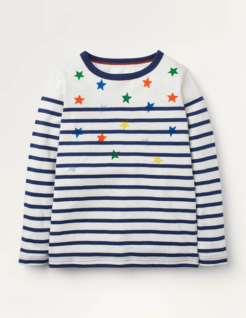 Lustiges Bretonshirt - Schuluniform-Navy, Sterne Lustiges Bretonshirt - Schuluniform-Navy, Sterne