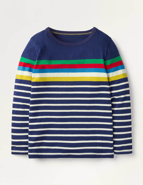 Lustiges Bretonshirt - Segelblau, Regenbogen Lustiges Bretonshirt - Segelblau, Regenbogen
