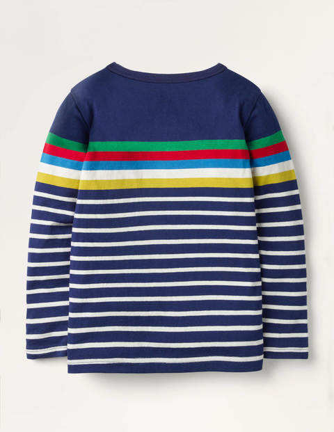 Lustiges Bretonshirt - Segelblau, Regenbogen Lustiges Bretonshirt - Segelblau, Regenbogen