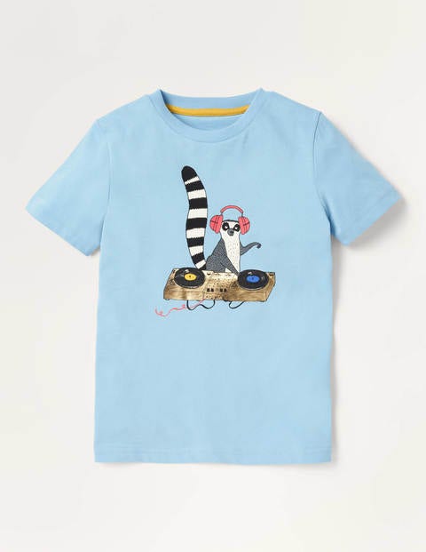 T-Shirt mit Tiermusikanten - Eisblau, Lemur T-Shirt mit Tiermusikanten - Eisblau, Lemur