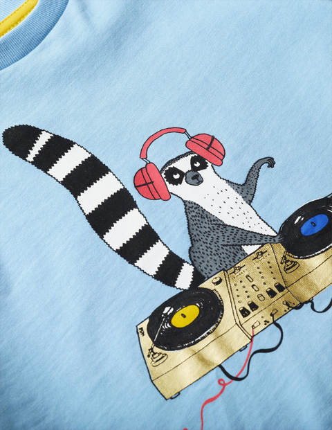 T-Shirt mit Tiermusikanten - Eisblau, Lemur T-Shirt mit Tiermusikanten - Eisblau, Lemur