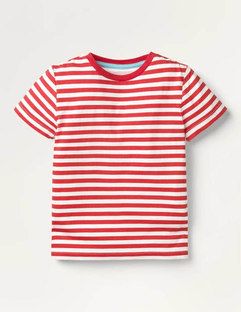 Slub Washed T-shirt - Ivory/Rockabilly Red Slub Washed T-shirt - Ivory/Rockabilly Red