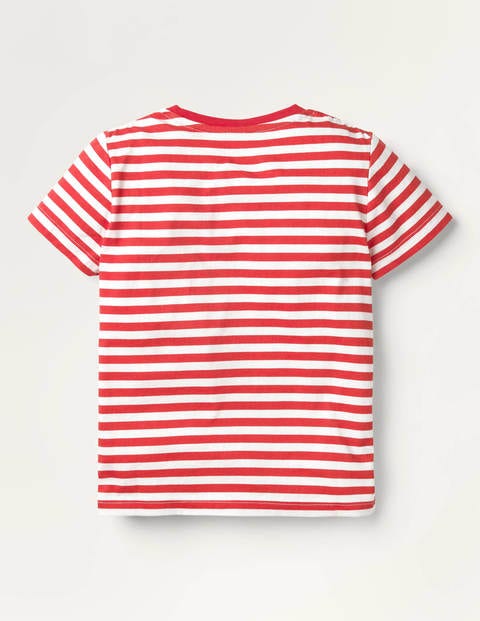 Slub Washed T-shirt - Ivory/Rockabilly Red Slub Washed T-shirt - Ivory/Rockabilly Red