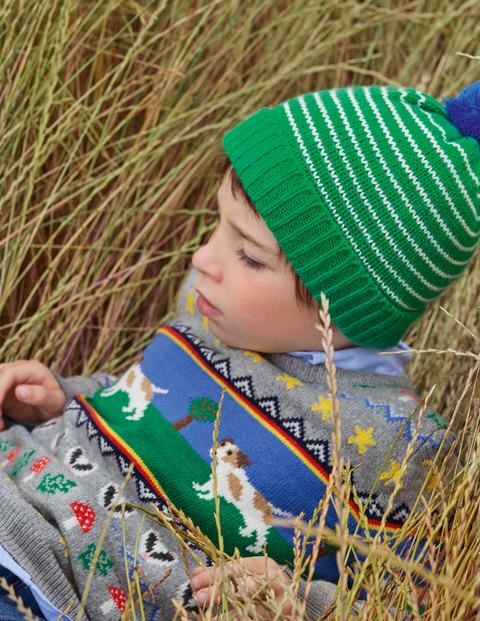 Fair-Isle-Pullover mit Rundhalsausschnitt und Sprout - Grau Meliert, Sprout Fair-Isle-Pullover mit Rundhalsausschnitt und Sprout - Grau Meliert, Sprout