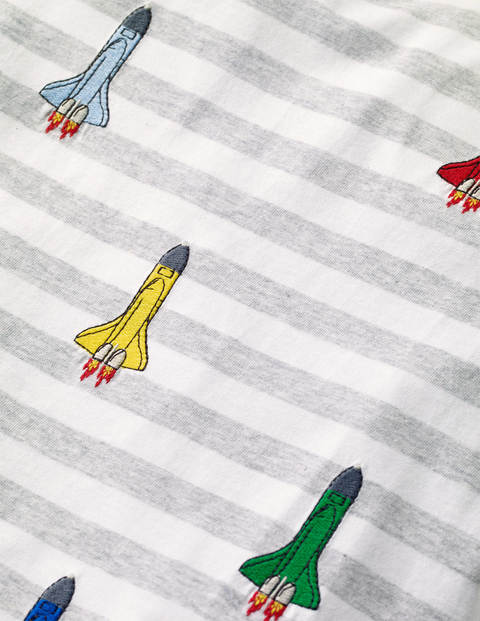 Fun Stripe T-shirt - Grey Marl/White Rockets Fun Stripe T-shirt - Grey Marl/White Rockets
