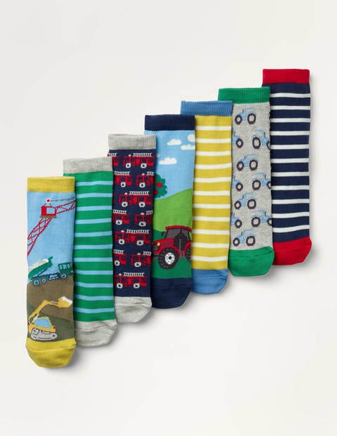 Sock Box 7 Pack - Multi Vehicles Sock Box 7 Pack - Multi Vehicles