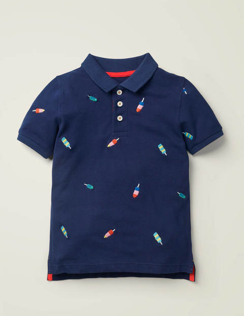 Piqué Polo Shirt - College Navy Lollies Piqué Polo Shirt - College Navy Lollies