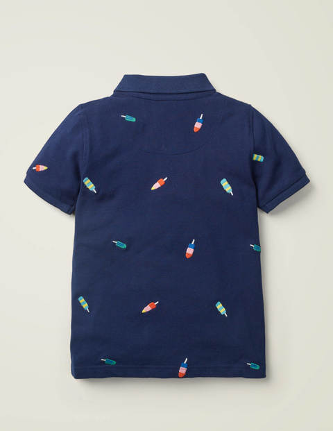 Piqué Polo Shirt - College Navy Lollies Piqué Polo Shirt - College Navy Lollies