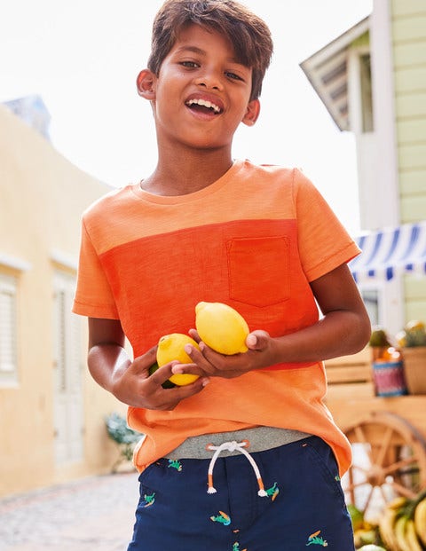Colourblock T-Shirt - Papaya Punch Orange Colourblock T-Shirt - Papaya Punch Orange