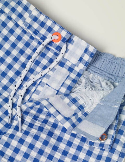 Badeshorts - Königsblau/Naturweiß, Vichykaros Badeshorts - Königsblau/Naturweiß, Vichykaros
