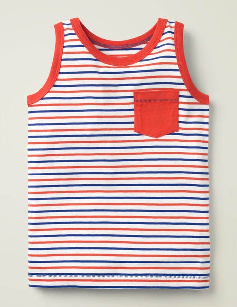 Stripy Tank - Mallow Red/Bright Blue Stripy Tank - Mallow Red/Bright Blue