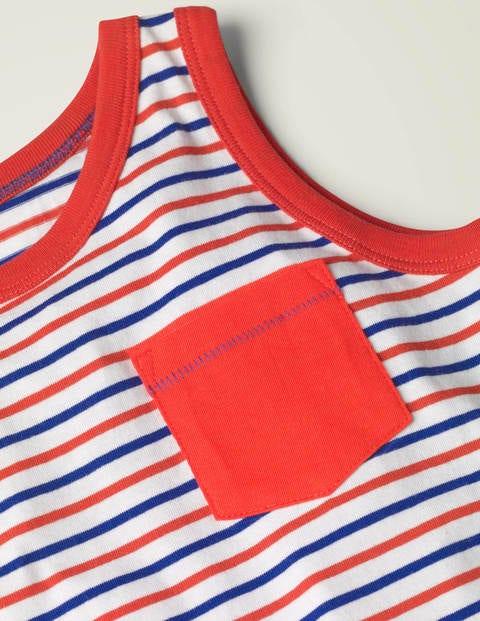 Stripy Tank - Mallow Red/Bright Blue Stripy Tank - Mallow Red/Bright Blue