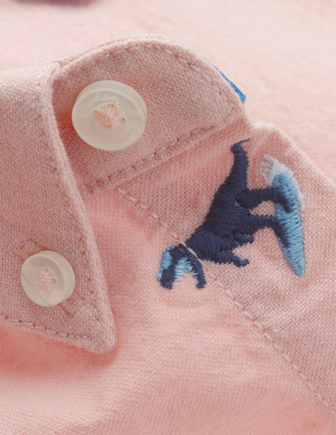 Embroidered Short Sleeve Shirt - Boto Pink Dinosaurs Embroidered Short Sleeve Shirt - Boto Pink Dinosaurs