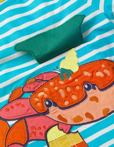 Novelty Appliqué T-Shirt - White/Corsica Blue Crab Novelty Appliqué T-Shirt - White/Corsica Blue Crab