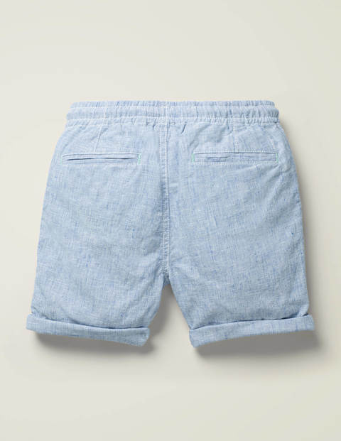 Baumwollleinen-Shorts zum Hochkrempeln - Hellblau Baumwollleinen-Shorts zum Hochkrempeln - Hellblau