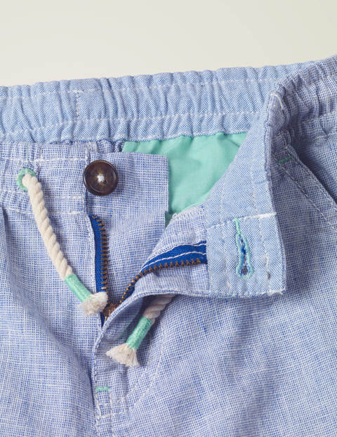 Baumwollleinen-Shorts zum Hochkrempeln - Hellblau Baumwollleinen-Shorts zum Hochkrempeln - Hellblau
