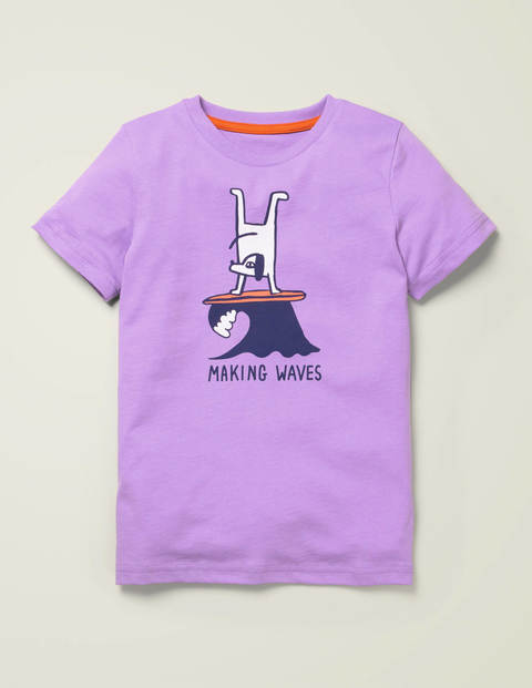 Animal Printed T-Shirt - Cool Violet Surfing Dog Animal Printed T-Shirt - Cool Violet Surfing Dog