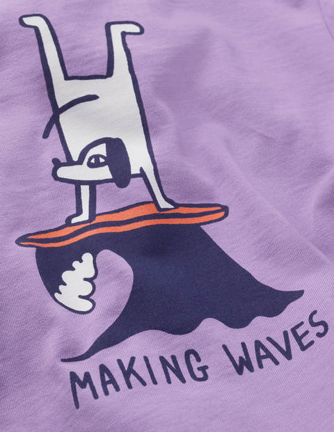 Animal Printed T-Shirt - Cool Violet Surfing Dog Animal Printed T-Shirt - Cool Violet Surfing Dog