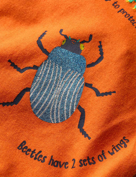 Strukturiertes T-Shirt mit Insektenmotiv - Orange, Käfer Strukturiertes T-Shirt mit Insektenmotiv - Orange, Käfer