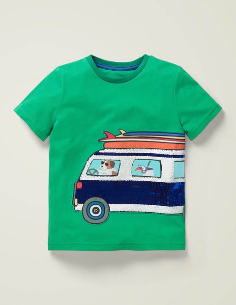 Oberteil mit farbwechselnden Pailletten - Smaragdgrün, Surf-Van Oberteil mit farbwechselnden Pailletten - Smaragdgrün, Surf-Van