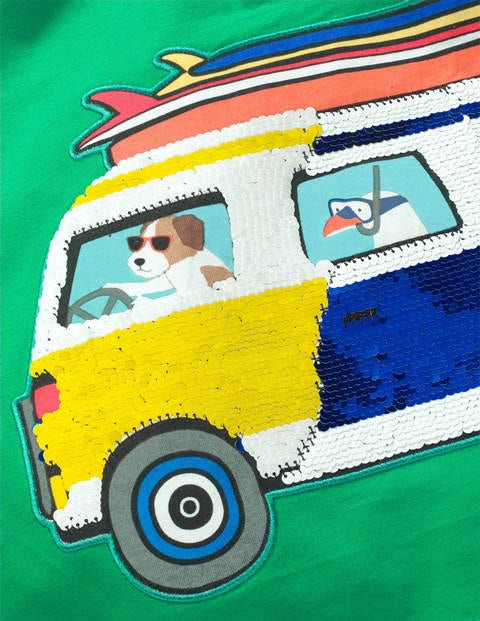 Oberteil mit farbwechselnden Pailletten - Smaragdgrün, Surf-Van Oberteil mit farbwechselnden Pailletten - Smaragdgrün, Surf-Van