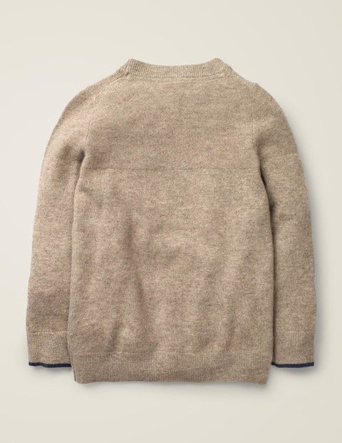Cashmere Crew Jumper - Oatmeal Marl Cashmere Crew Jumper - Oatmeal Marl