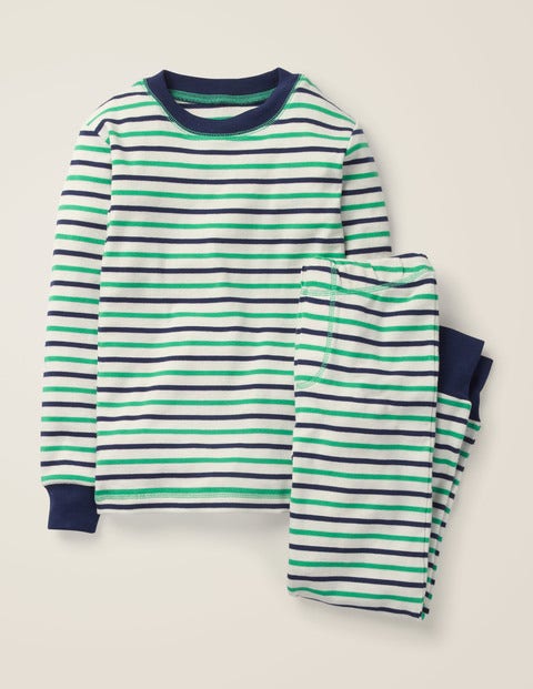 Cosy Long John Pyjamas - Ecru/Astro Green Cosy Long John Pyjamas - Ecru/Astro Green