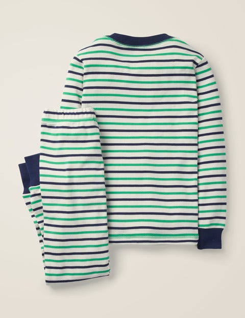 Cosy Long John Pyjamas - Ecru/Astro Green Cosy Long John Pyjamas - Ecru/Astro Green