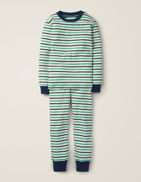 Cosy Long John Pyjamas - Ecru/Astro Green Cosy Long John Pyjamas - Ecru/Astro Green