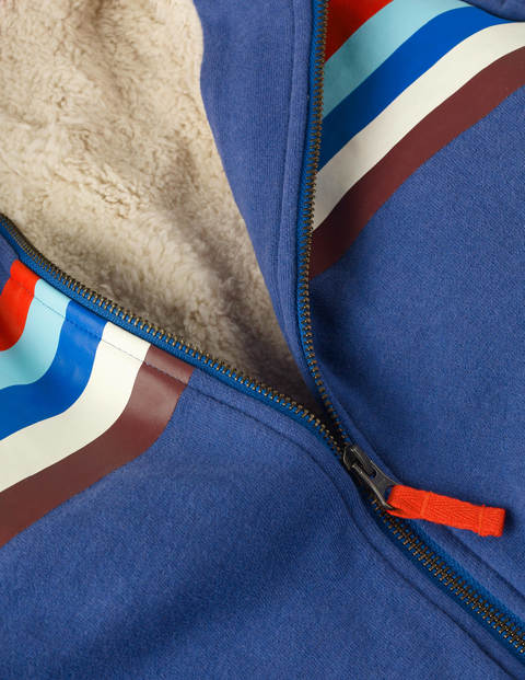Cosy Shaggy-lined Hoodie - Bold Blue Marl Cosy Shaggy-lined Hoodie - Bold Blue Marl