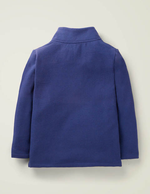 Half-Zip Appliqué Sweatshirt - College Navy Shark Half-Zip Appliqué Sweatshirt - College Navy Shark