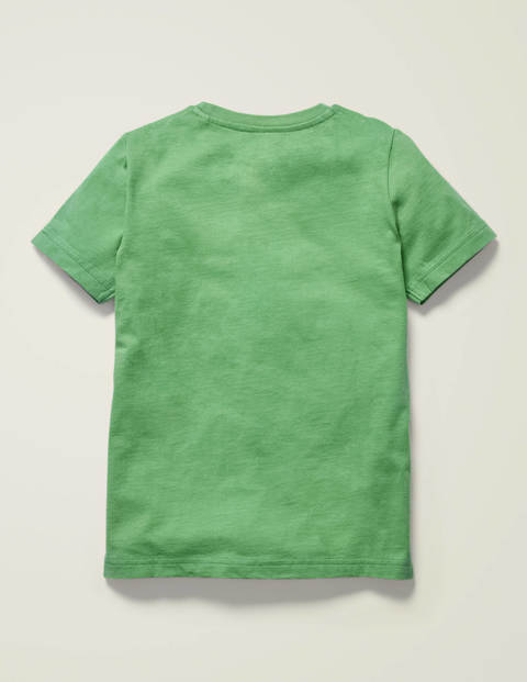 T-Shirt mit Tierfaktenapplikation - Froschgrün, Giraffe