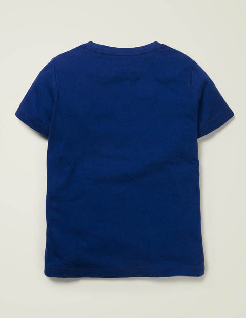 T-Shirt Mit Tierfaktenapplikation - Dunkelblau, Hai T-Shirt Mit Tierfaktenapplikation - Dunkelblau, Hai